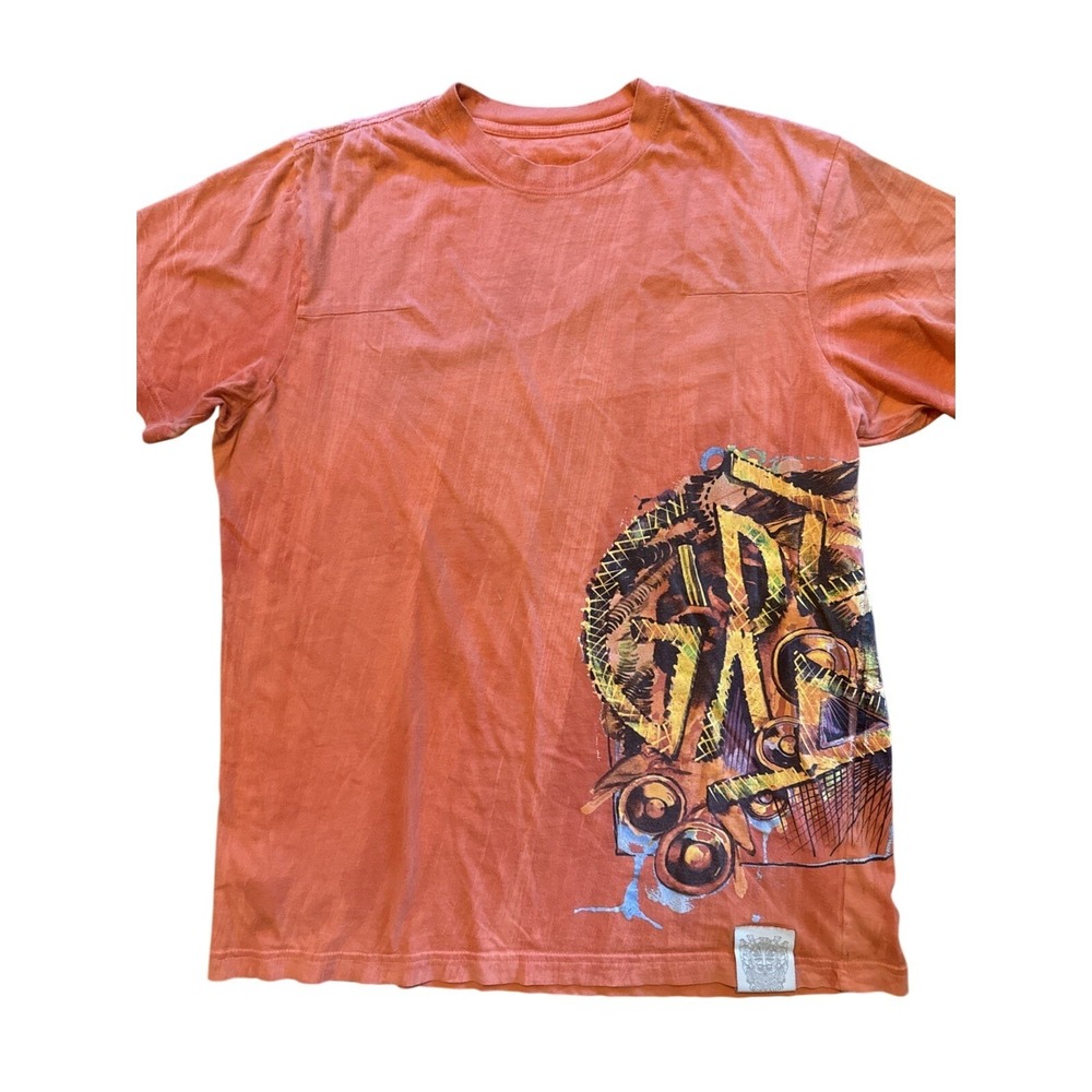 Marithe Francois Girbaud Orange Graphic T-Shirt Mens Size L